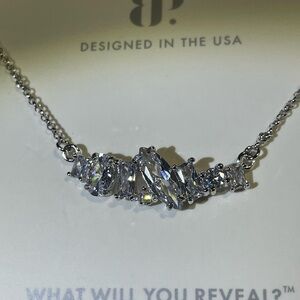 Bomb Party Sterling Club Necklace NK35106 Rose Quartz CZ on 925 NWT